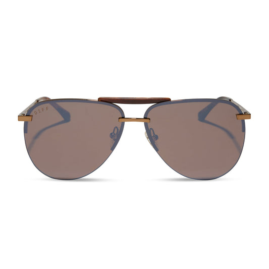 Diff Eyewear "Tahoe" Sequoia Tortoise + Brown Gold Flash Sunglasses