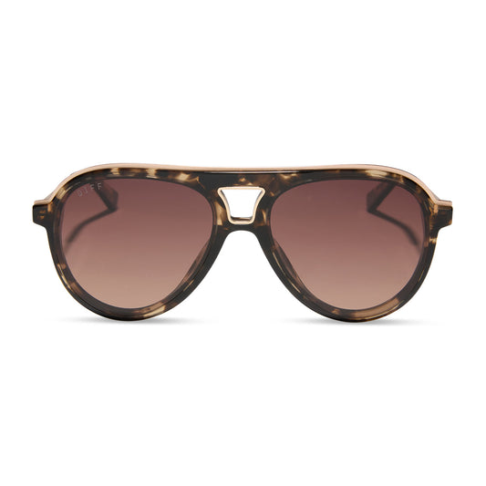 DIFF Eyewear “Tosca III” - Espresso Tortoise Brown Gradient Polarized Sunglasses