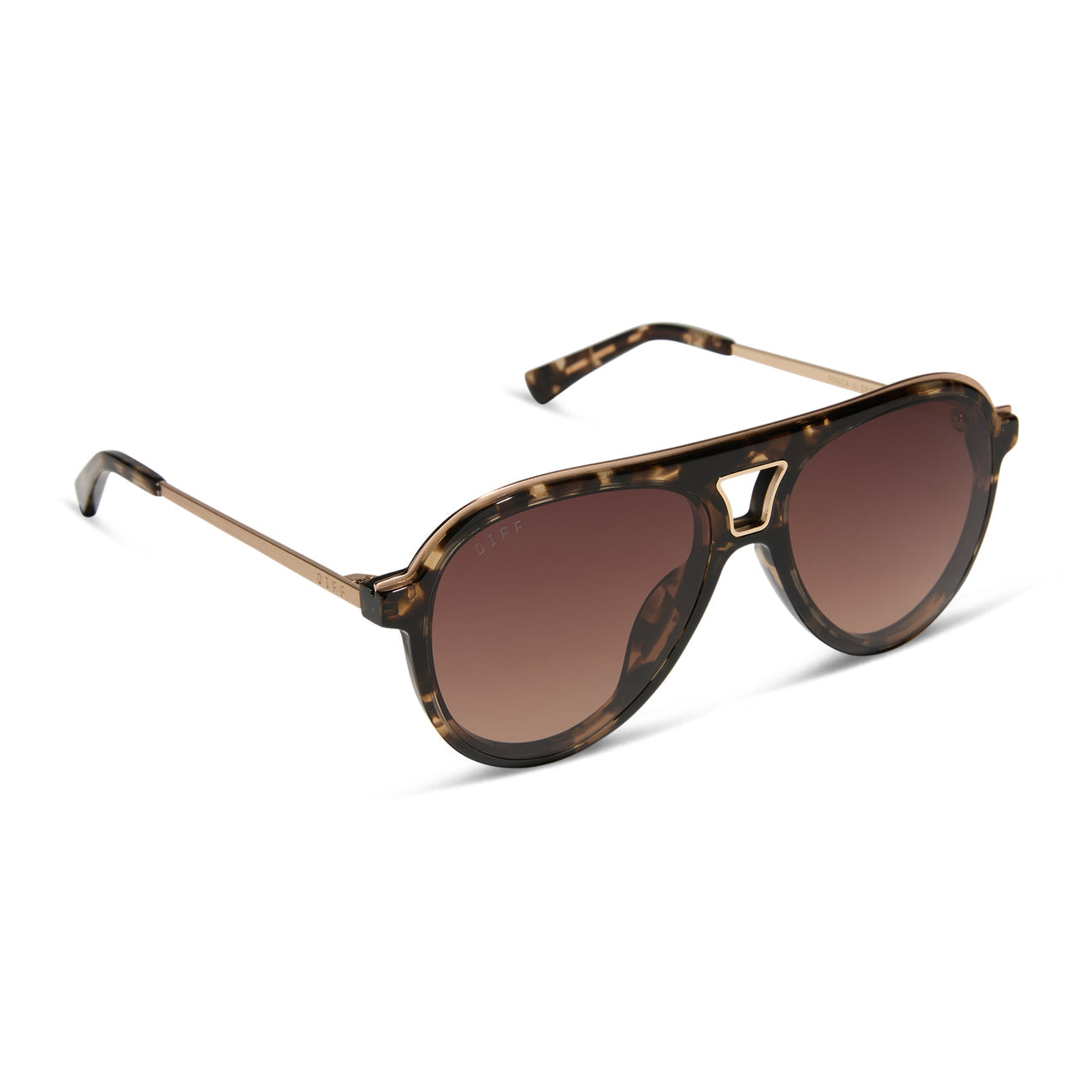 DIFF Eyewear “Tosca III” - Espresso Tortoise Brown Gradient Polarized Sunglasses