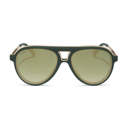 DIFF Eyewear “Tosca III”  Fairway Green Aloe Green Gradient Light Gold Flash Sunglasses