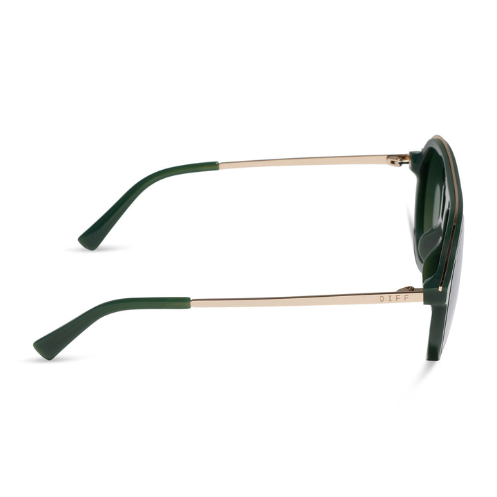 DIFF Eyewear “Tosca III”  Fairway Green Aloe Green Gradient Light Gold Flash Sunglasses