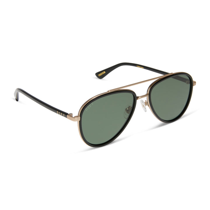 DIFF Eyewear Yellowstone "Rip Wheeler II"  Aviator G15 Polarized Sunglasses-Night Sky Black