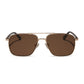 DIFF Eyewear Rip Wheeler “Western” Gold Marbled Brown Polarized Sunglasses