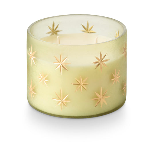 Illume Frosted Star Glass Candle-Balsam & Cedar