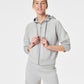 Spanx AirEssentials Full Zip Hoodie- Light Heather Grey