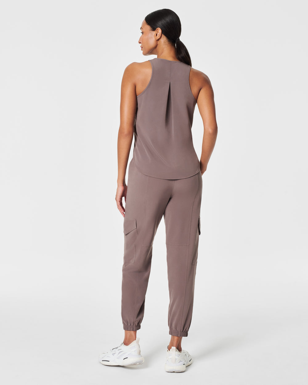 Spanx Casual Fridays Curved Hem Tank-Smoke