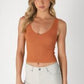 Niki Biki V-Neck Ribbed Crop Top-17 Colors