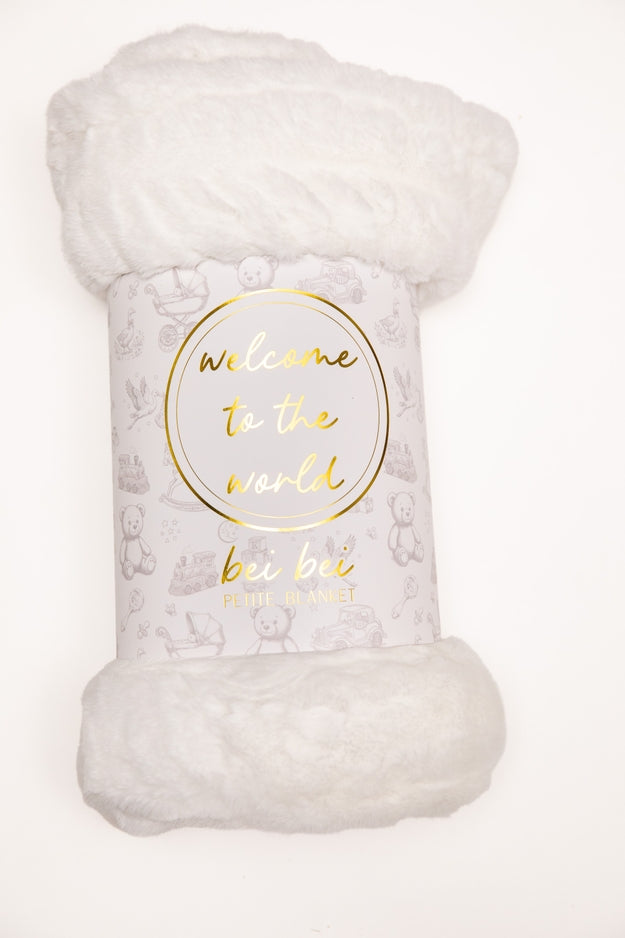 Bei Bei Faux Fur Blanket-White Cloud
