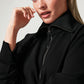 Spanx AirEssentials Half Zip-Very Black