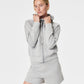 Spanx AirEssentials Full Zip Hoodie- Light Heather Grey