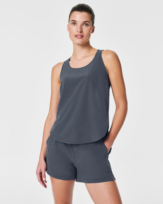 Spanx Casual Fridays Curved Hem Tank-Dark Storm