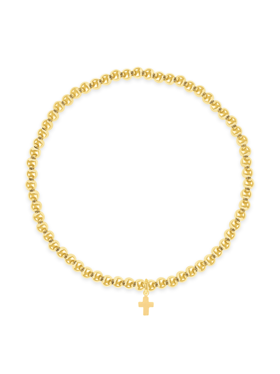LeMel Everyday Stretch Bracelet with Cross Charm -Standard 6.5"