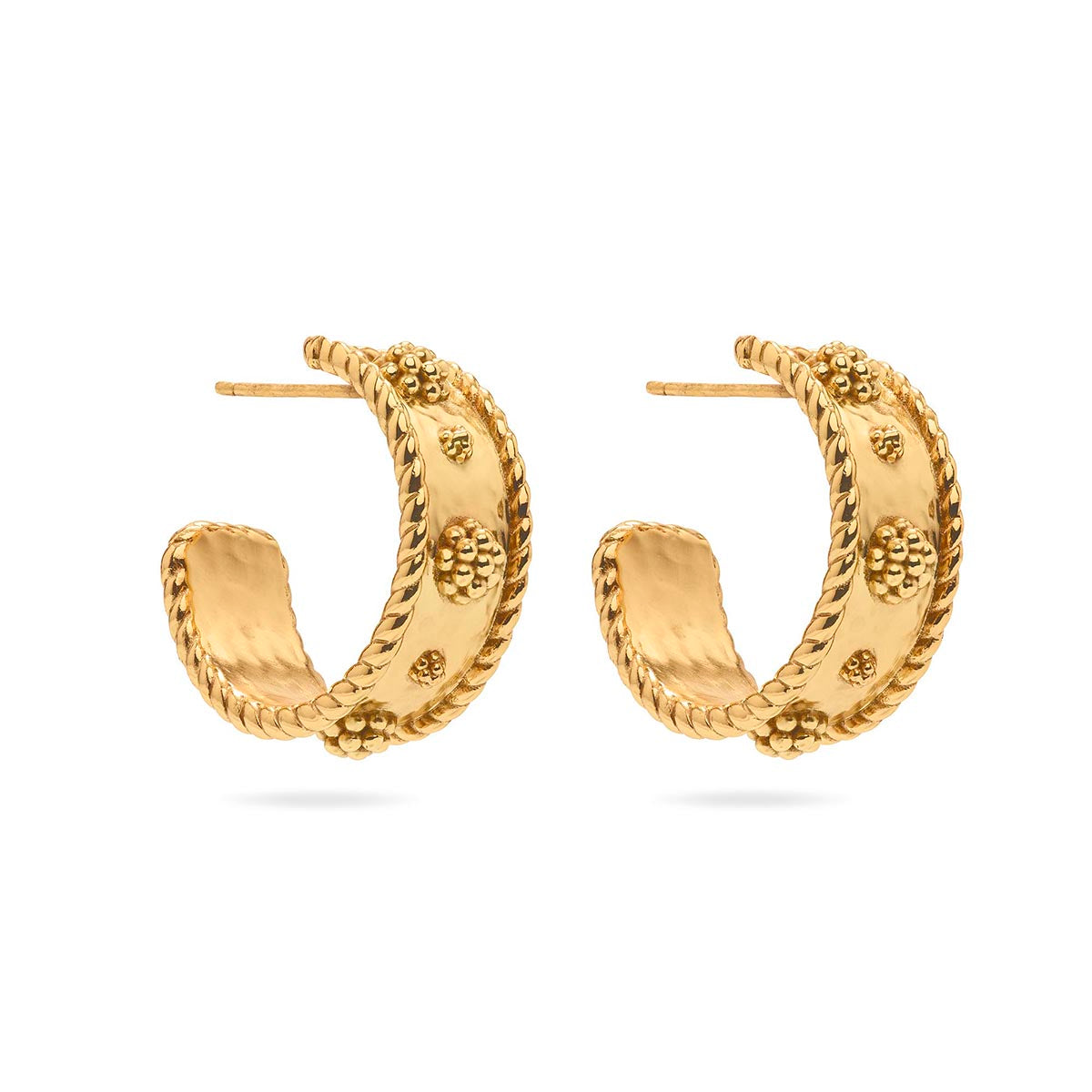 Capucine de Wulf “Berry” Classic Small Hoop Earrings-Hammered Gold
