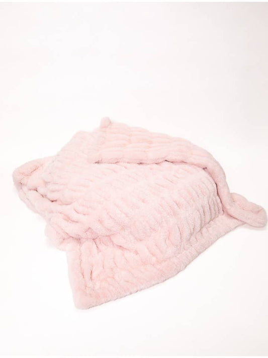 Bei Bei Faux Fur Blanket-Petal Pink
