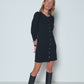 Nation LTD "Rae" Placket Front Dress-Jet Black