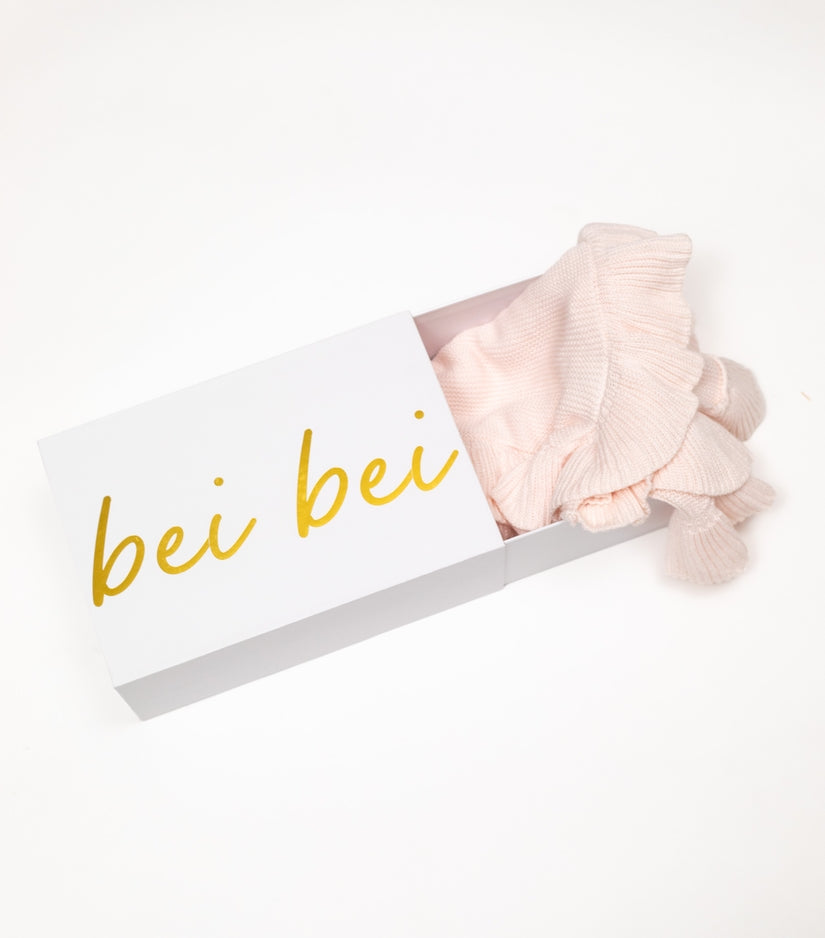 Bei Bei Ruffle Knit Blanket- Petal Pink