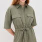 Faherty Utility Twill Mini Sundress-Coastal Sage