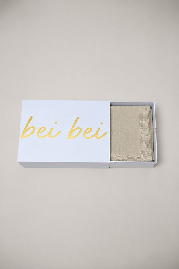 Bei Bei Flat Knit Blanket-Sandy Beige