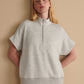 Varley “Ritchie” Short Sleeve Sweat - Light Grey Marl