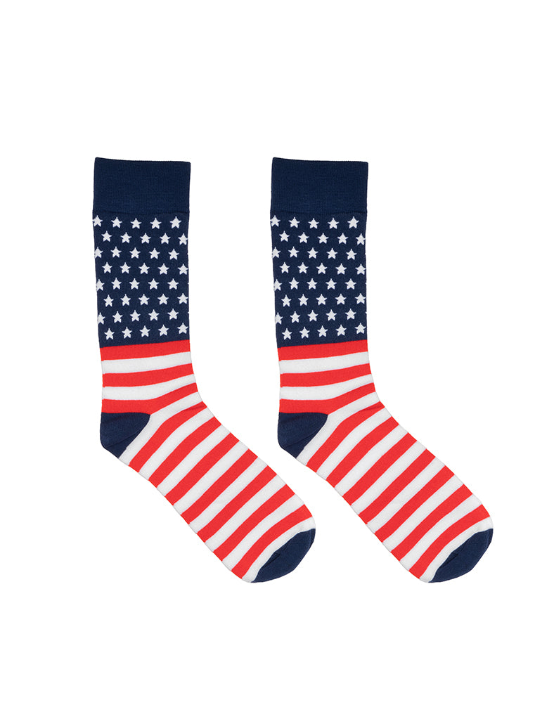 Living Royal Men's Bamboo Crew Socks-Flag