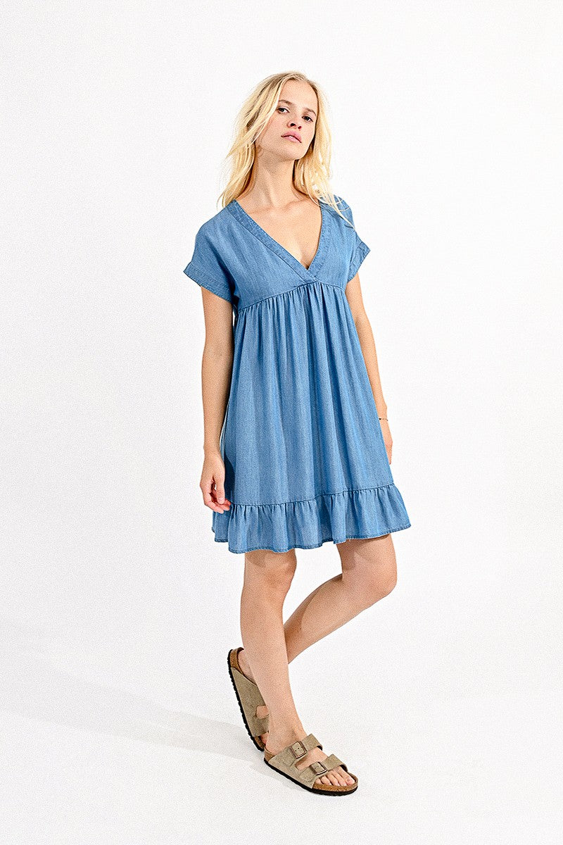 Molly Bracken "Jenna" Dress-Denim Blue