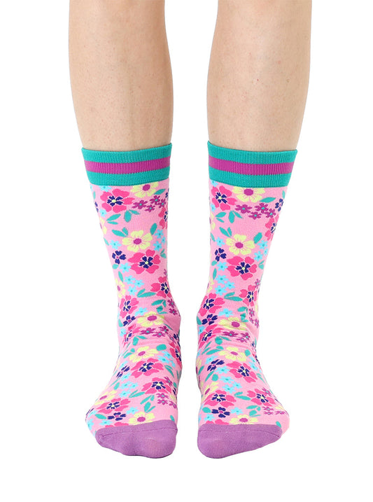 Living Royal Women's Bamboo Crew Socks - Flowers