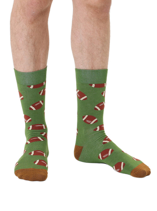 Living Royal Men's Bamboo Crew Socks-Football