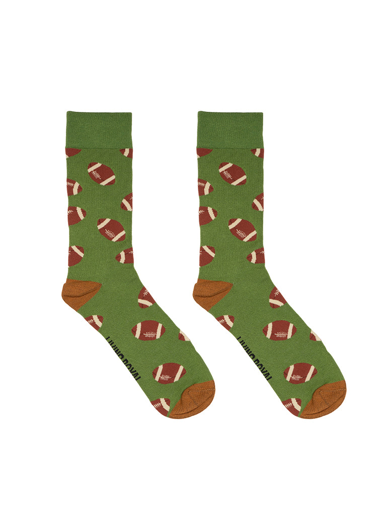 Living Royal Men's Bamboo Crew Socks-Football