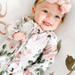 Caden Lane “Millie's Dusty Rose Floral” Ruffle Zipper Footie