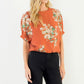 THML "Theo" S/S Loose Floral Top-Rust