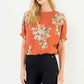 THML "Theo" S/S Loose Floral Top-Rust