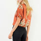 THML "Theo" S/S Loose Floral Top-Rust