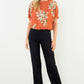 THML "Theo" S/S Loose Floral Top-Rust