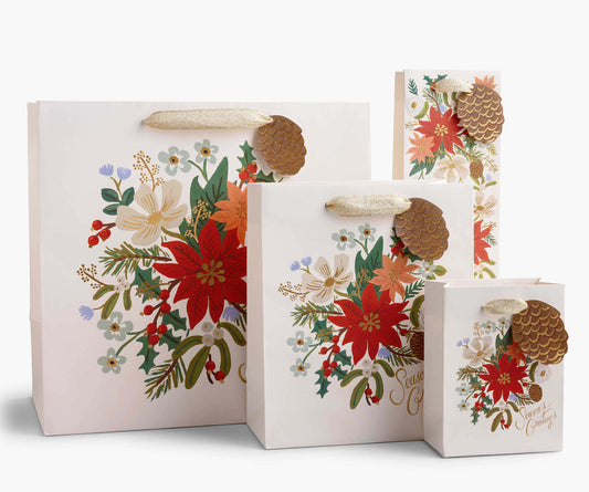 Rifle Paper Co. “Holiday Bouquet” Gift Bags - Available in 3 Sizes