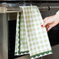 Paper Farm Press "Green Gingham" Scalloped Tea Towel
