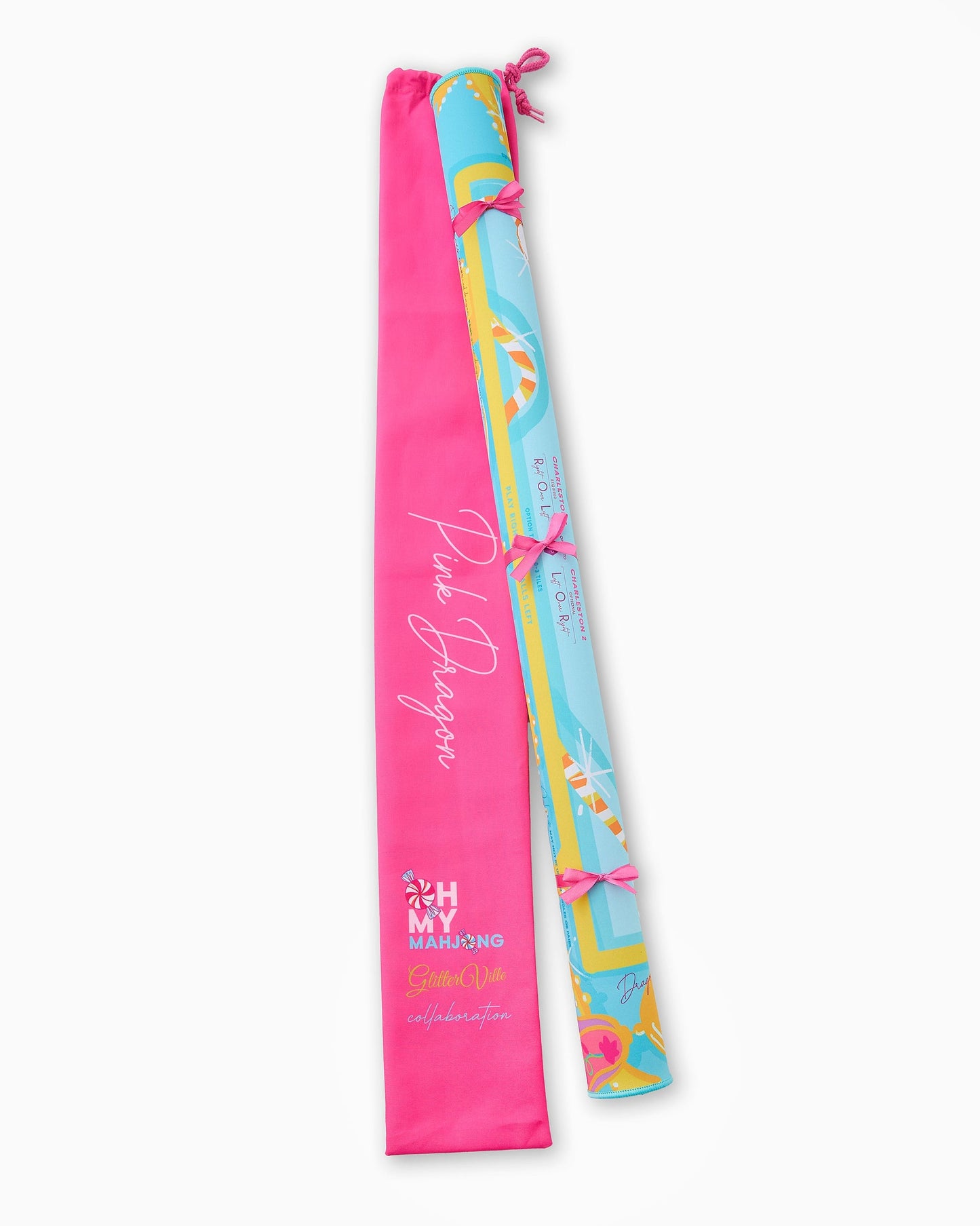 Oh My Mahjong Mahjong Mat-Pink Dragon x Glitter Ville