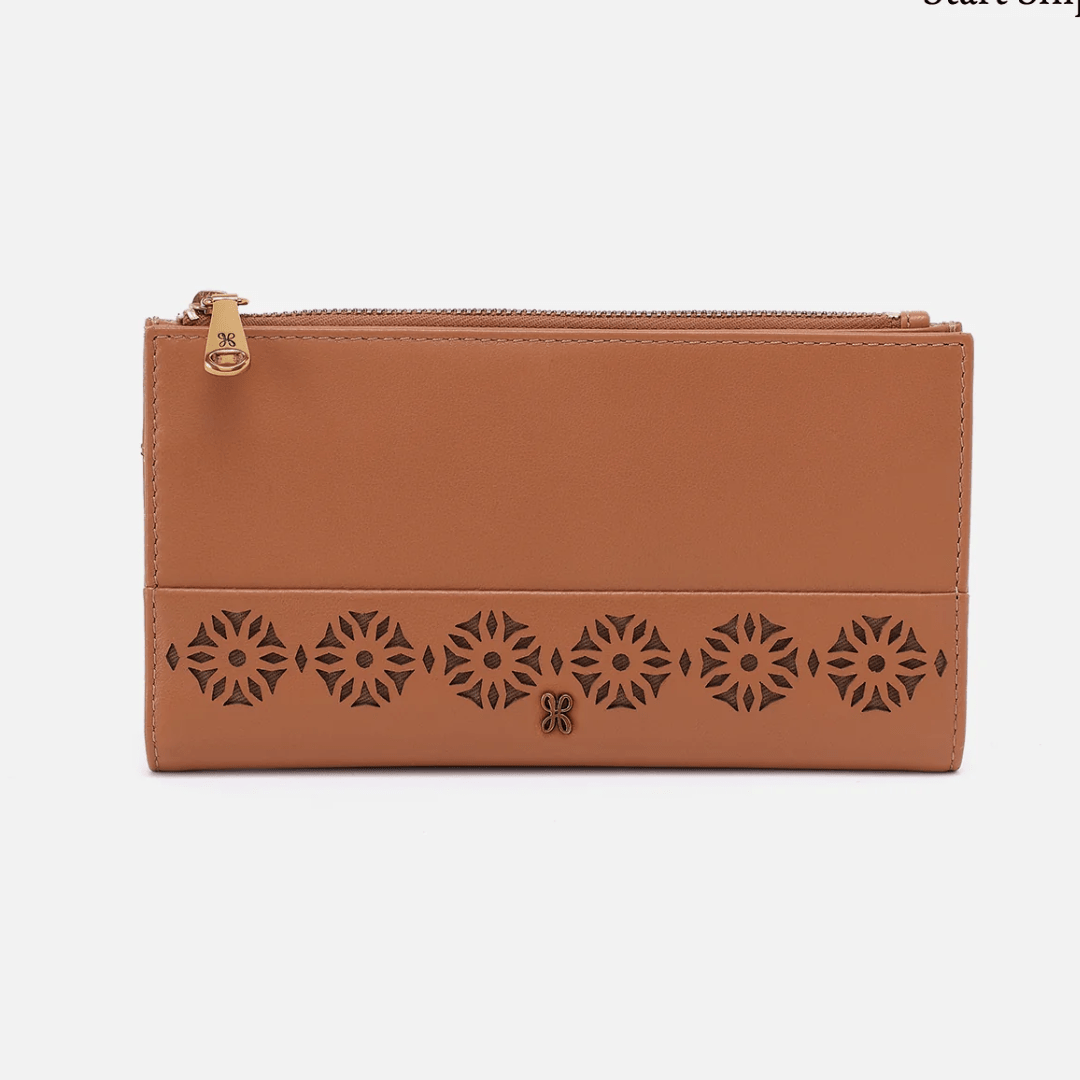 Hobo Bags “Jill” Large Bifold Wallet-Canyon Petal