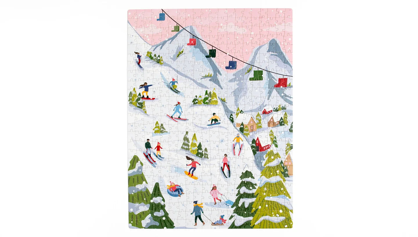 Pippi Post “Snowy Slopes” - 500 Piece Holiday Jigsaw Puzzle
