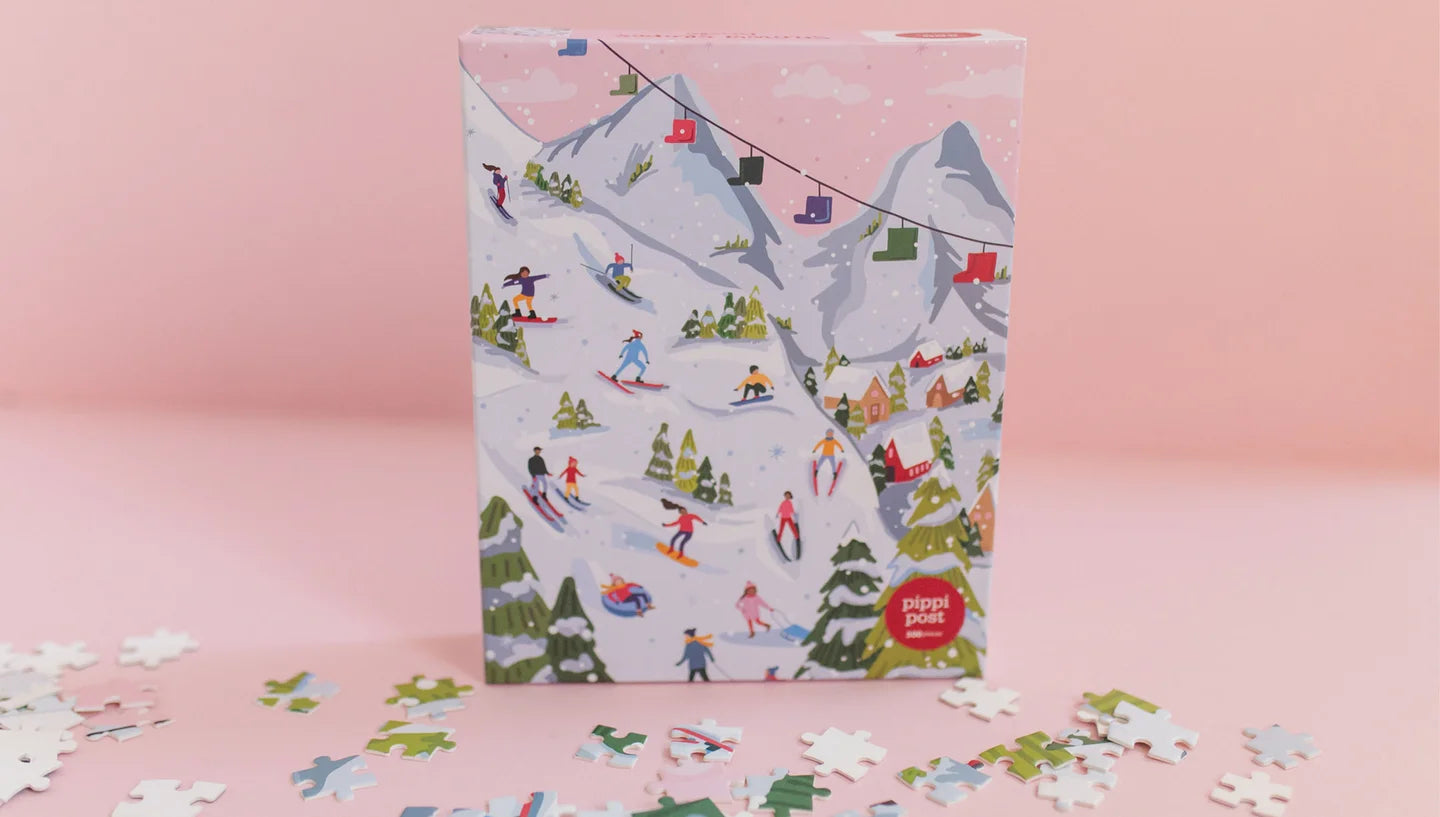 Pippi Post “Snowy Slopes” - 500 Piece Holiday Jigsaw Puzzle
