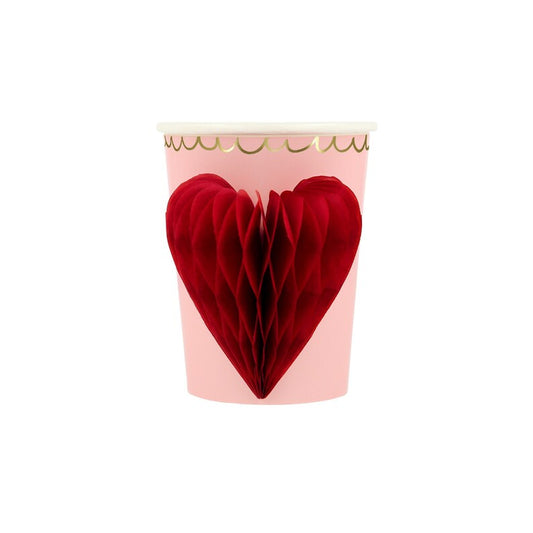 Meri Meri Honeycomb Heart Cups (Set of 8)