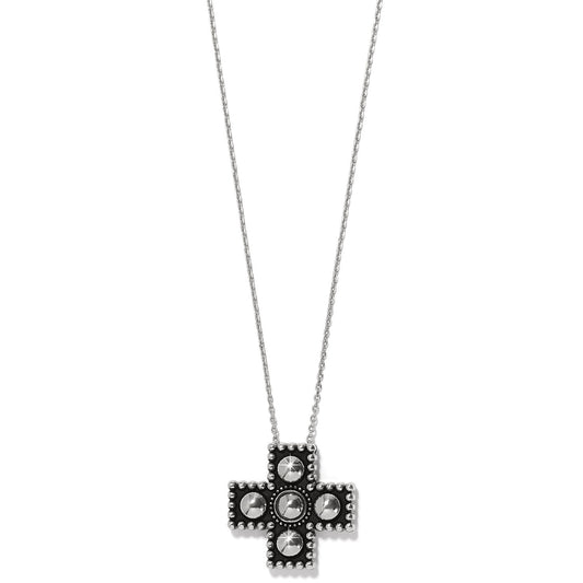 Brighton Pretty Tough Small Cross Necklace-Silver