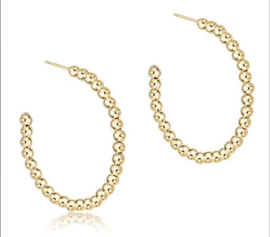 Enewton Beaded Classic 1.25" Post Hoop- 3mm Gold