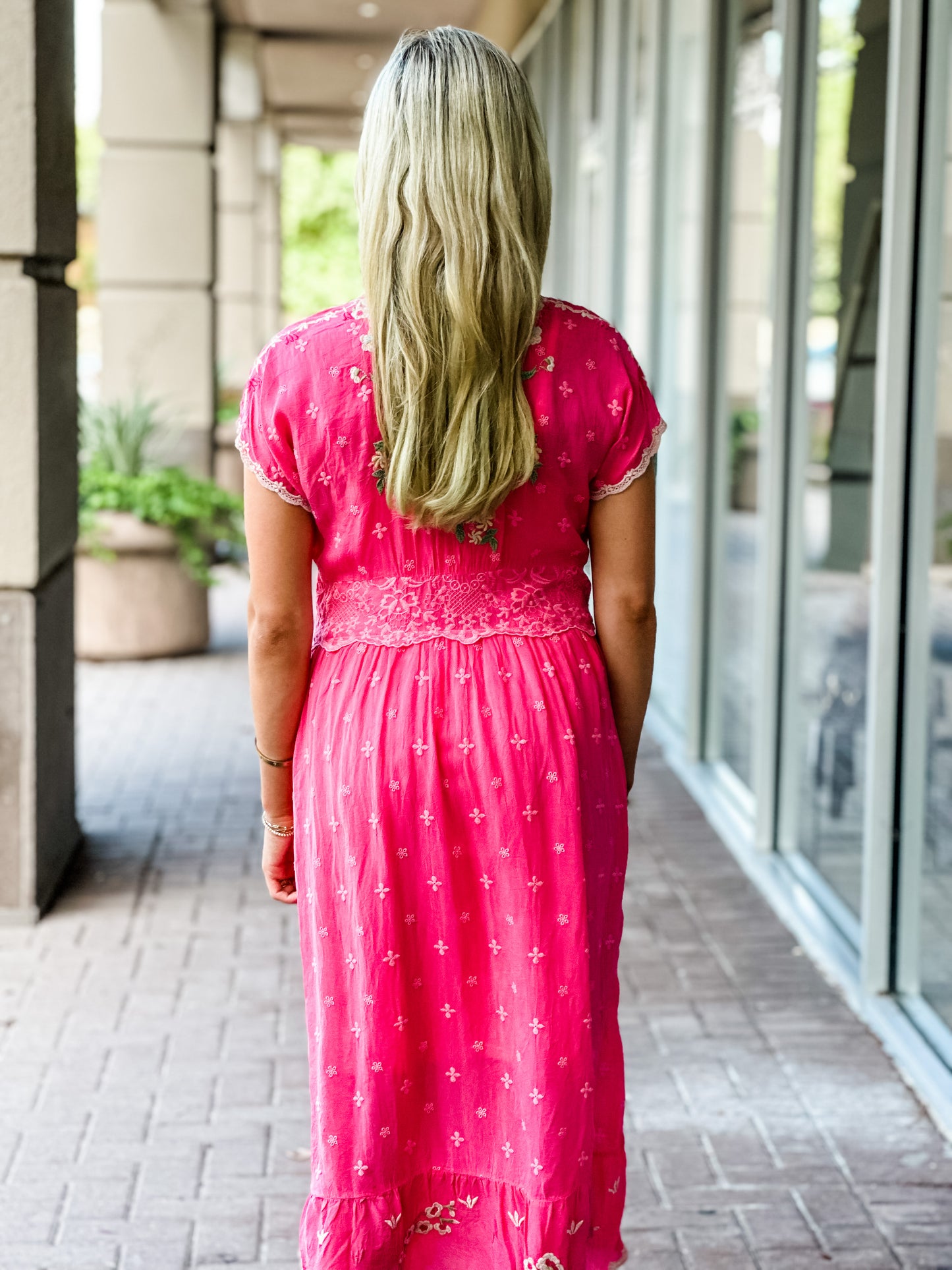 Johnny Was Ezra Dress-Hot Pink