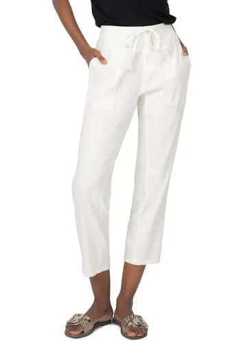 Kut From The Kloth Drawcord Linen Pants-White