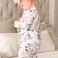 Caden Lane “Millie's Dusty Rose Floral” Ruffle Zipper Footie