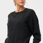 Johnny Was French Terry Beaded Sweatshirt - Charcoal Heather