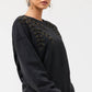 Johnny Was French Terry Beaded Sweatshirt - Charcoal Heather
