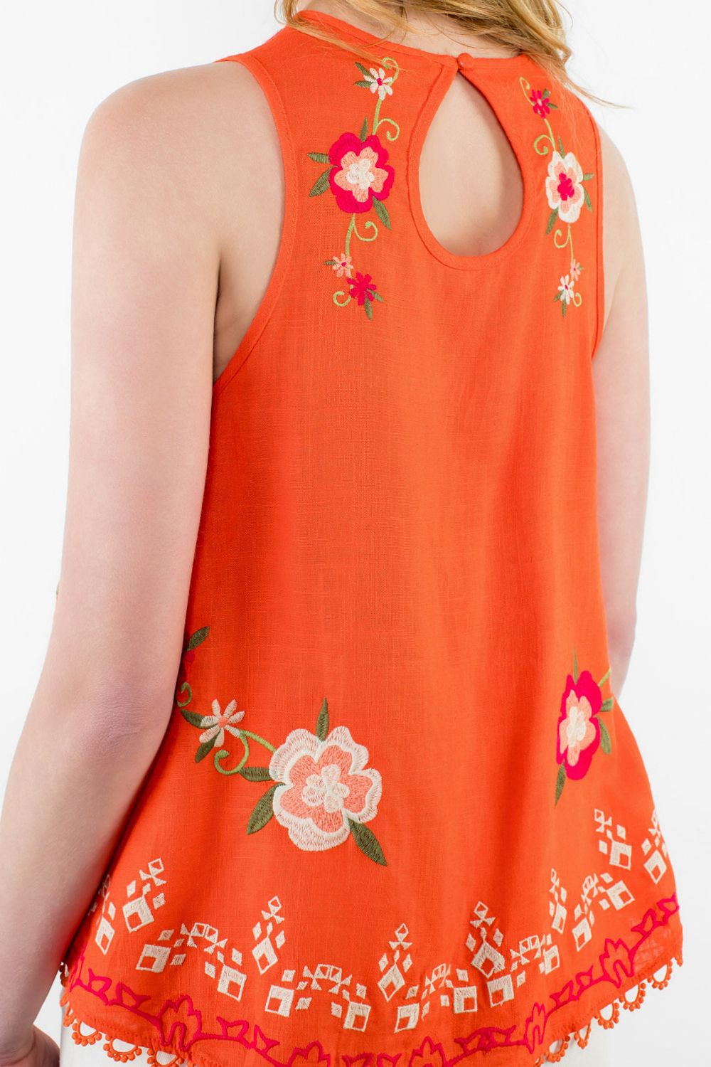 THML "Rains" Embroidered Tank- Orange