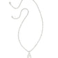 Kendra Scott Abbie Pave Frame Large Pendant Necklace - Silver Ivory Mother of Pearl