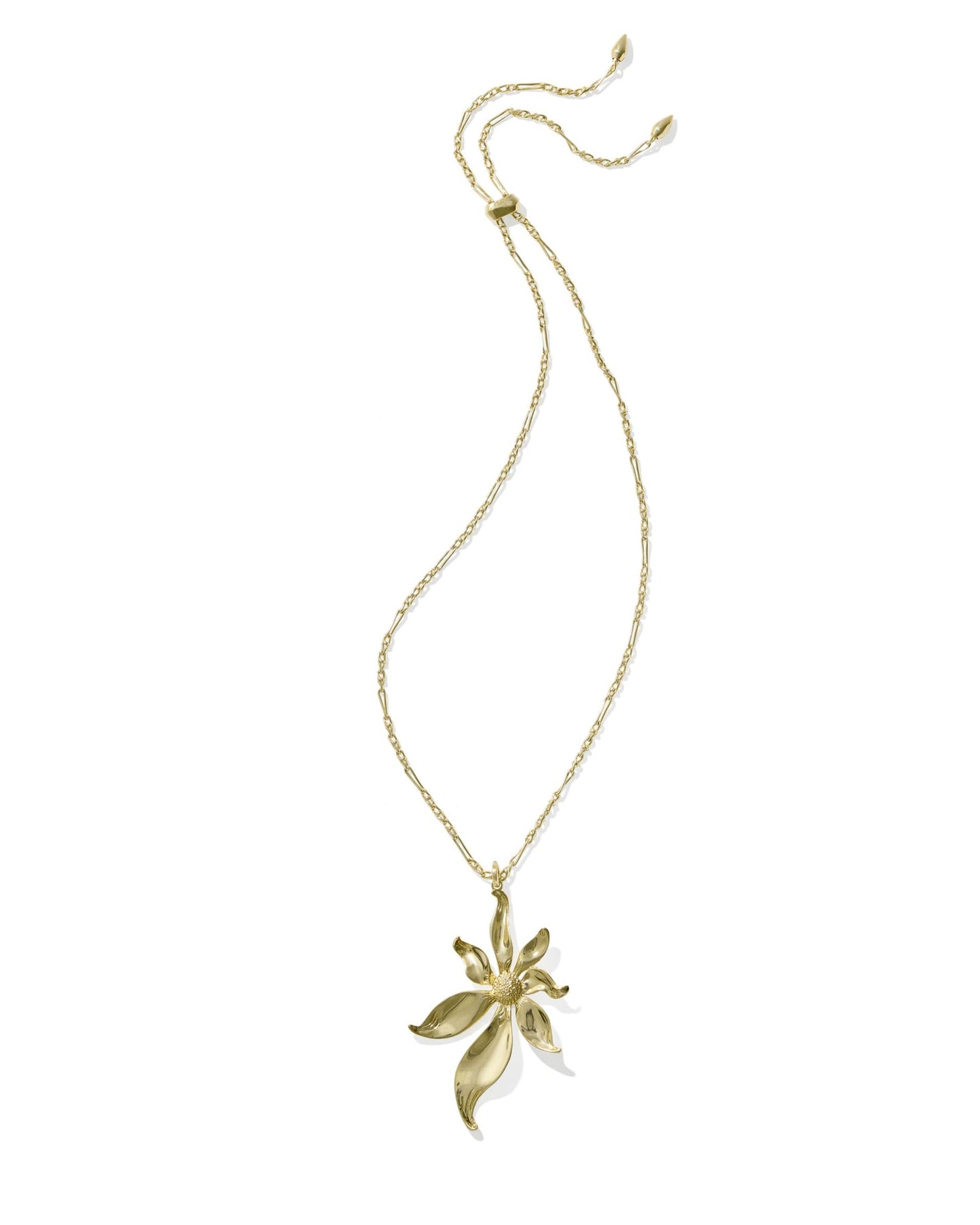 Kendra Scott Anya Flower Long Pendant Necklace-Gold